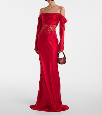 Robe Rubia aus Seidensatin mit Spitze | Rebecca Vallance