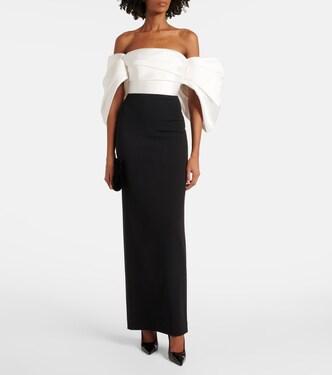 Abito lungo Arla in twill e crêpe | Solace London