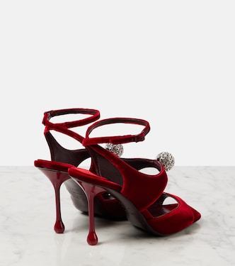 Sandali Orb 95 in velluto con cristalli | Jimmy Choo