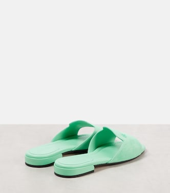 Mules Dina en daim à logo | Jimmy Choo