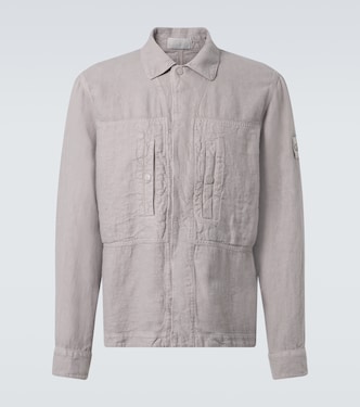 Hemdjacke Ghost Compass aus Leinen | Stone Island