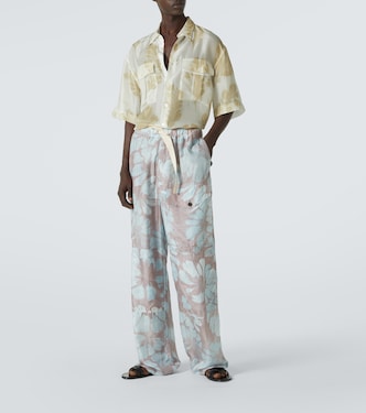 Camicia da bowling in seta con stampa  | Dries Van Noten