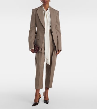 Pantaloni cropped a gamba larga in lana  | Stella McCartney