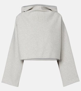 Cropped embossed logo cotton hoodie | Jean Paul Gaultier