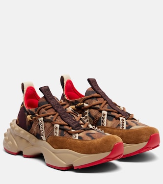 Trailrun suede-trimmed sneakers | Christian Louboutin
