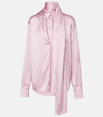 Scarf-detail satin blouse | Acne Studios