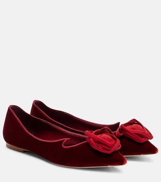 I Love Vivier Rose velvet ballet flats | Roger Vivier