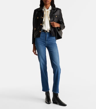 Jeans rectos Le Sleek de tiro alto cropped | Frame