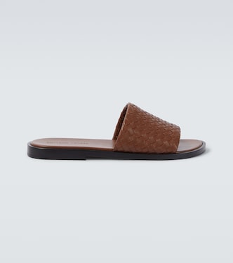 Elio Intrecciato leather slides | Bottega Veneta