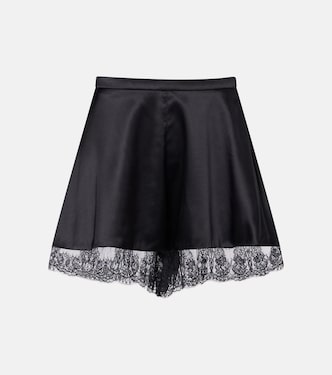 Shorts aus Satin mit Spitze | Nina Ricci
