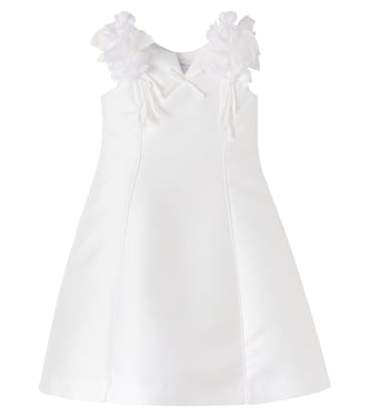 Bow-detail floral-appliqué dress | Monnalisa