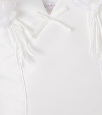 Bow-detail floral-appliqué dress | Monnalisa