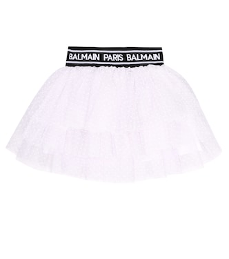 Falda de tul con logo | Balmain Kids