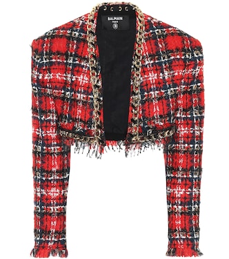 Checked tweed bolero jacket | Balmain