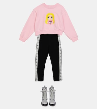 x Chiara Ferragni Logomania leggings de algodón elástico | Monnalisa