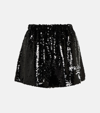 High-rise silk chiffon shorts | Prada