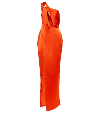 One-Shoulder-Robe aus Satin | Rasario