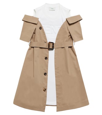 Hybrid cotton-blend coat dress | Fendi Kids