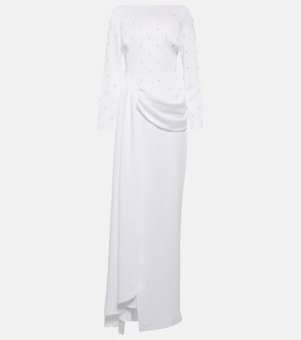 Verzierte Robe aus Satin | Rasario