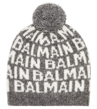 Bonnet en laine mélangée à pompon | Balmain Kids