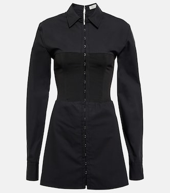 Knit-paneled poplin minidress | Dion Lee