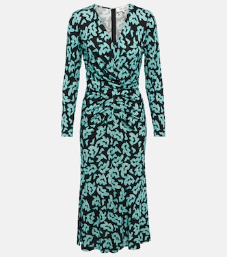 Printed ruched midi dress | Diane von Furstenberg