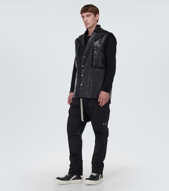 Weste aus Leder und Shearling | Rick Owens
