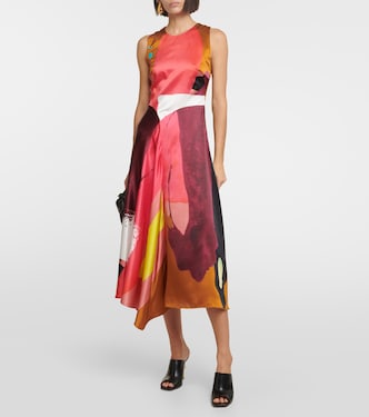 Printed silk satin maxi dress | Roksanda