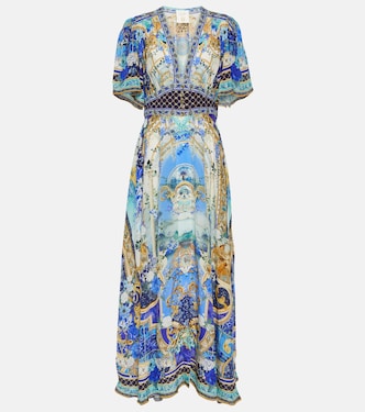 Verziertes Maxikleid aus Seide | Camilla