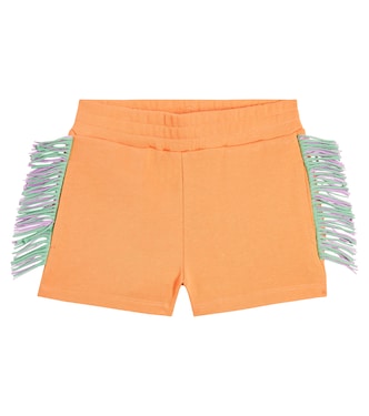 Shorts en jersey de algodón con flecos | Stella McCartney Kids