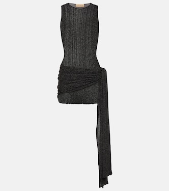 Vestido corto drapeado Keefe de lamé | Aya Muse