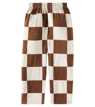 Pantalones rectos de algodón a cuadros | Rylee + Cru