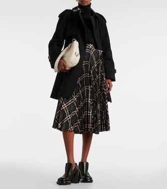 Pleated checked midi skirt | Burberry