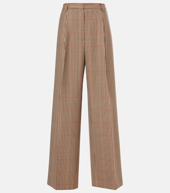 Checked wool wide-leg pants | Dries Van Noten