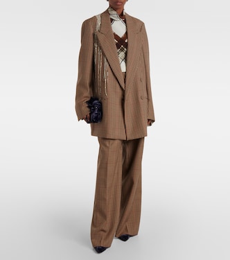 Checked wool wide-leg pants | Dries Van Noten