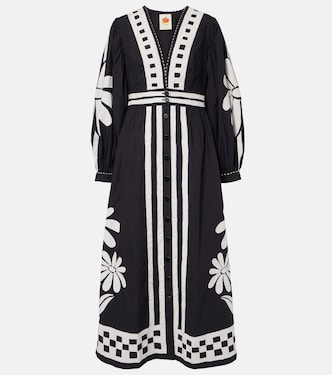 Bedrucktes Maxikleid Nature Black aus Baumwolle | Farm Rio