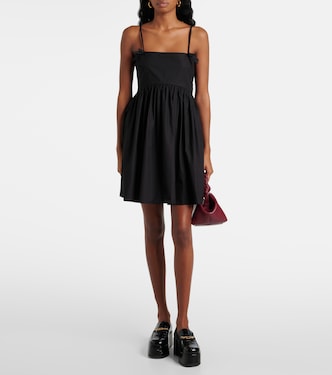Shirred cotton minidress | Ganni