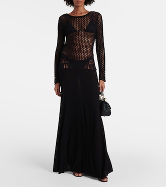 Abito lungo in mesh e maglia | Christopher Esber
