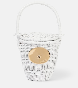 Iconic embellished wicker bucket bag | Patou