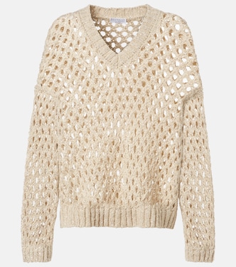 Pullover in misto seta e lino | Brunello Cucinelli