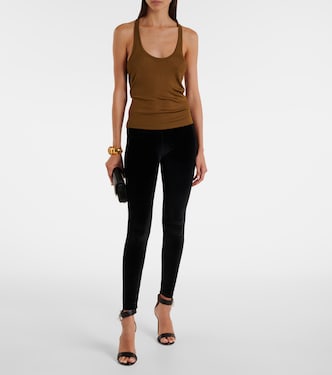 Logo velour leggings | Tom Ford