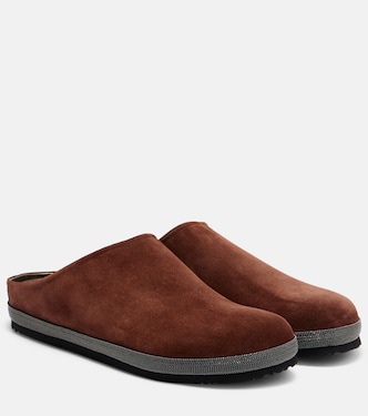 Slippers Monili aus Veloursleder | Brunello Cucinelli