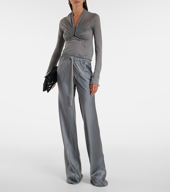 Pantaloni oversize in charmeuse a gamba larga | Rick Owens