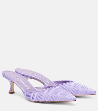 Mules Carolyne 50 in raso | Manolo Blahnik