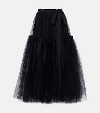 Belted tulle midi skirt | Erdem