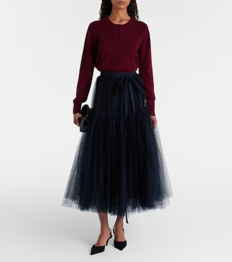Belted tulle midi skirt | Erdem