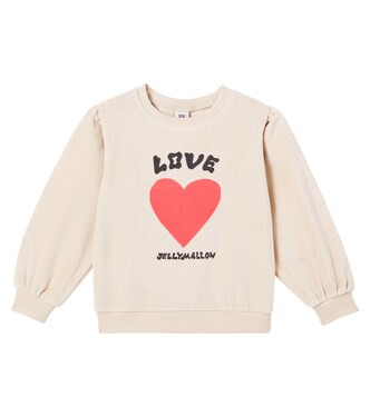 Heart Shirring velour sweatshirt | Jellymallow