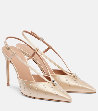 Moore 90 satin slingback pumps | Malone Souliers