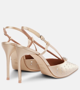 Moore 90 satin slingback pumps | Malone Souliers