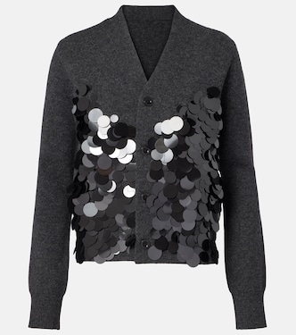 Sequined wool cardigan | Sacai